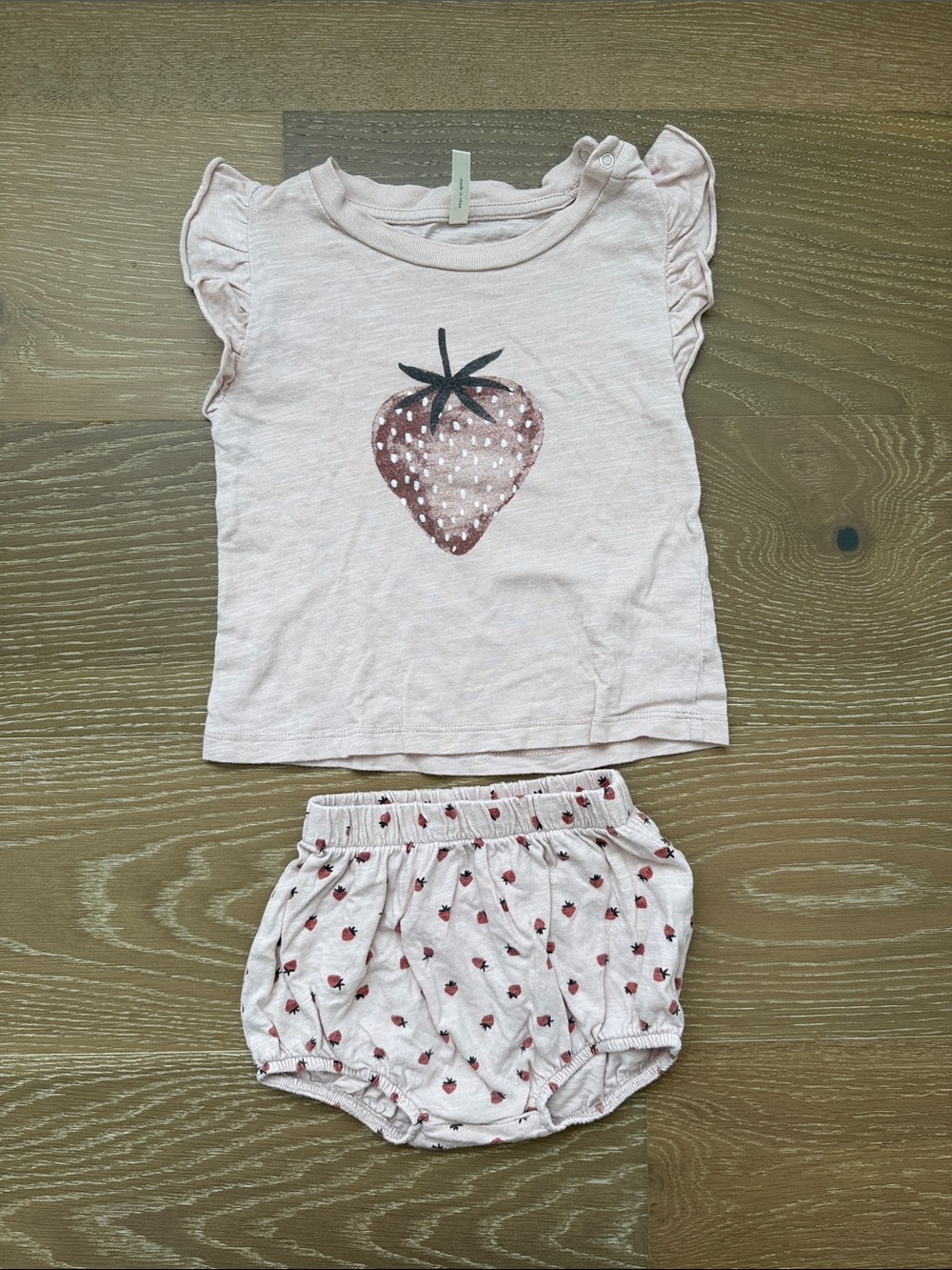 Rylee + Cru Pink Strawberry Print Pajama Set